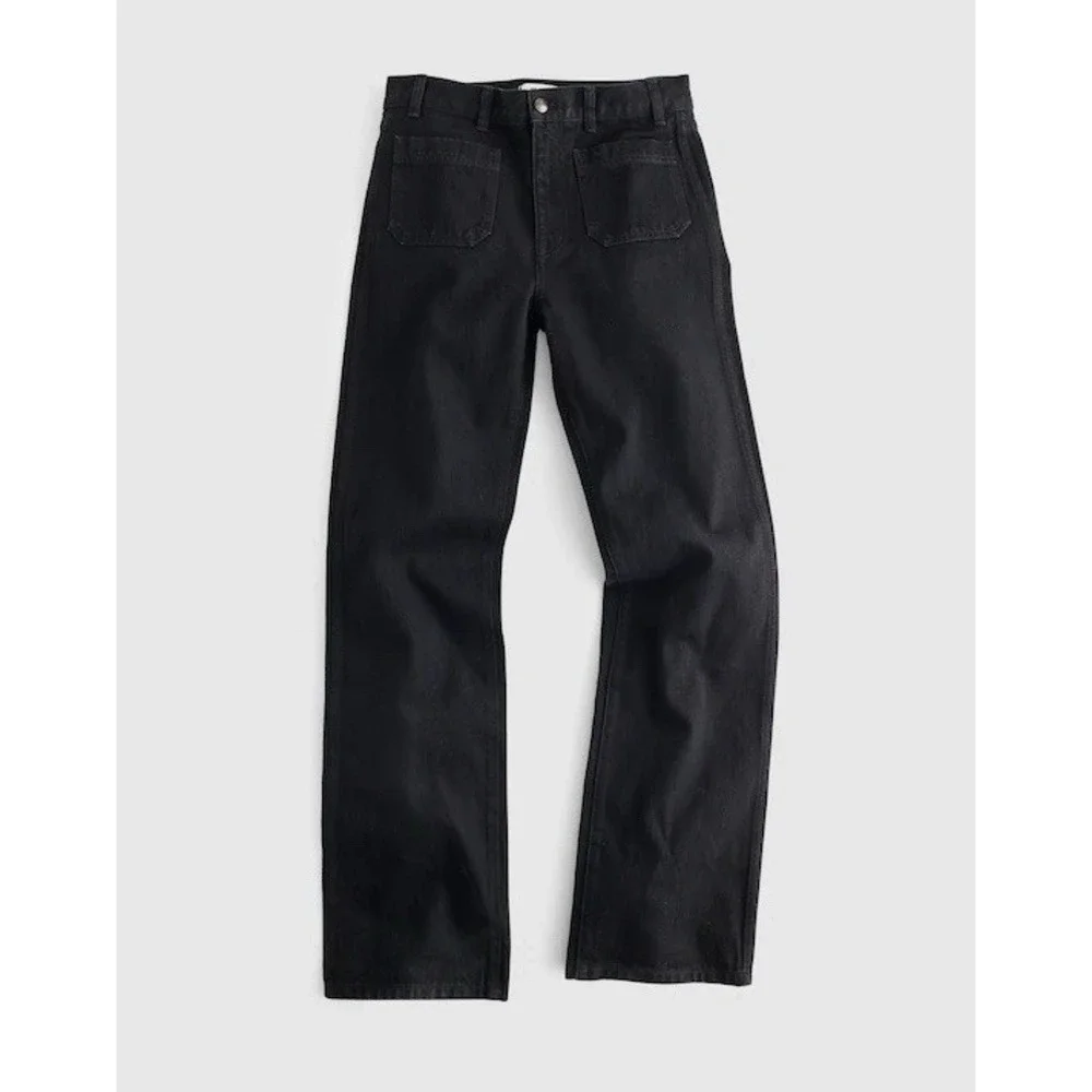 Madewell The Cleo Straight Jean Black High Rise Patch Pocket Jeans 30 NWOT $148 - Picture 7 of 12